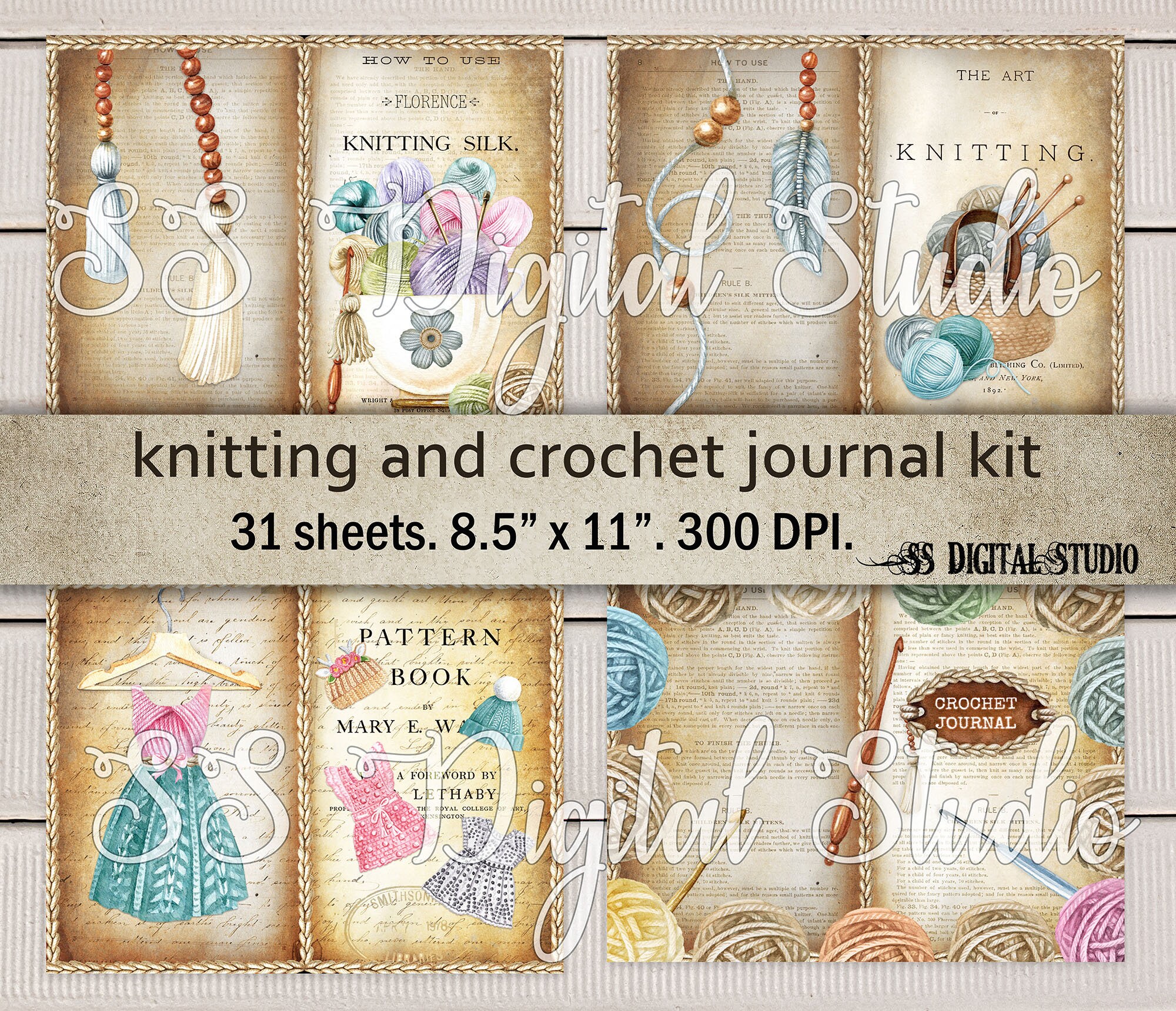 Knitting Crochet Journal Page Needle Work Journal Kit Etsy