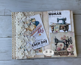 Sewing Ephemera Mini Book Kit: Vintage Journal Pages (Digital Download)