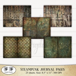 Steampunk Journal Pages: Rustic Vintage Design (Digital Download)