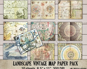Vintage, digital paper, map, antique paper, card making, back ground, scrapbook, printable, crafting, scrapbook, download, Commercial use.