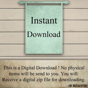 以下が含まれることがあります： 薄い青色の背景に黒い文字で「即時ダウンロード」と書かれたデジタルダウンロードのグラフィック。グラフィックの下のテキストには、「これはデジタルダウンロードです！物理的なアイテムは送られません。ダウンロード用のデジタルzipファイルを受け取ります。SS DIGITAL STUDIO」と書いてあります。