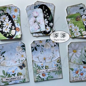 Daisy Flower Pocket Pages: Vintage Junk Journal Kit (Digital Download)