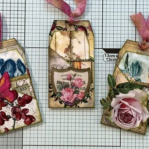 Botanical Pocket Tags: Junk Journal Ephemera Kit (Digital Download)