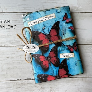 Butterfly Mini Journal Kit: Ephemera Embellishments (Digital Download)