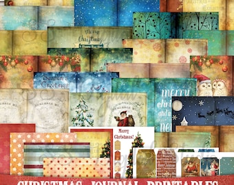 Christmas Junk Journal Kit: Vintage Ephemera, Printable Embellishments (Digital Download)