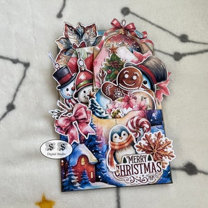 クリスマス ポケット タグ、詰め物ポケット、ジャンク ジャーナル キット、エフェメラ、印刷可能な用紙、コラージュ シート、ビンテージ、デジタル スクラップブッキング