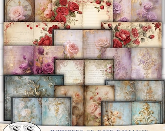 Vintage Roses Journal Pages: Antique Ephemera Kit (Digital Download)