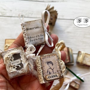 Journal miniature imprimable, breloques pour livre et mini-livre de collection éphémères.