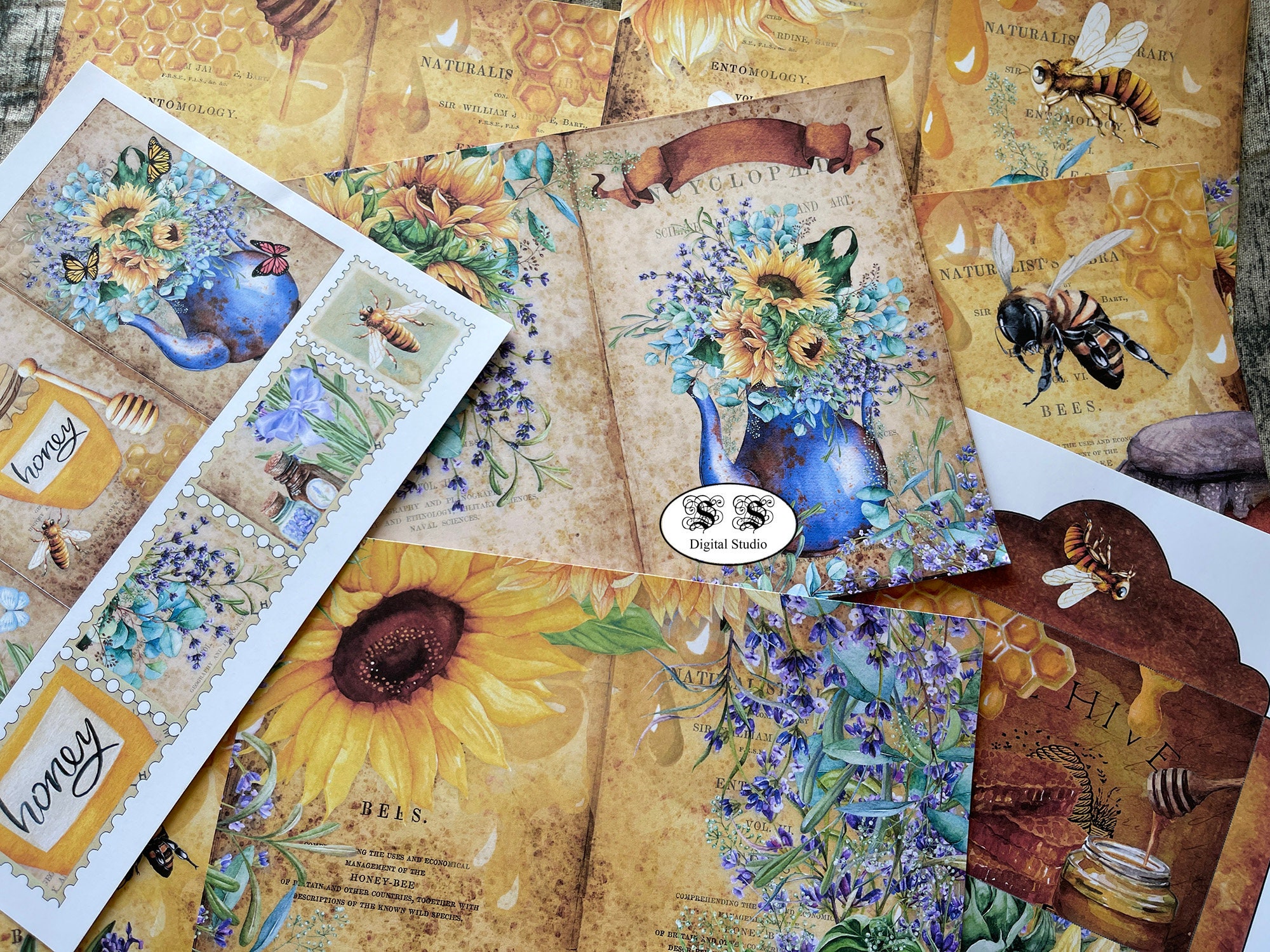 30 Sheets Busy Bee Journal Kit Journal Pages Bee Keeper Etsy