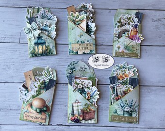 Spring Loaded Pocket Tags: Junk Journal Ephemera (Digital Download)