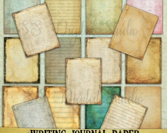 Papier journal grunge : ligné et graphique imprimable (téléchargement numérique)