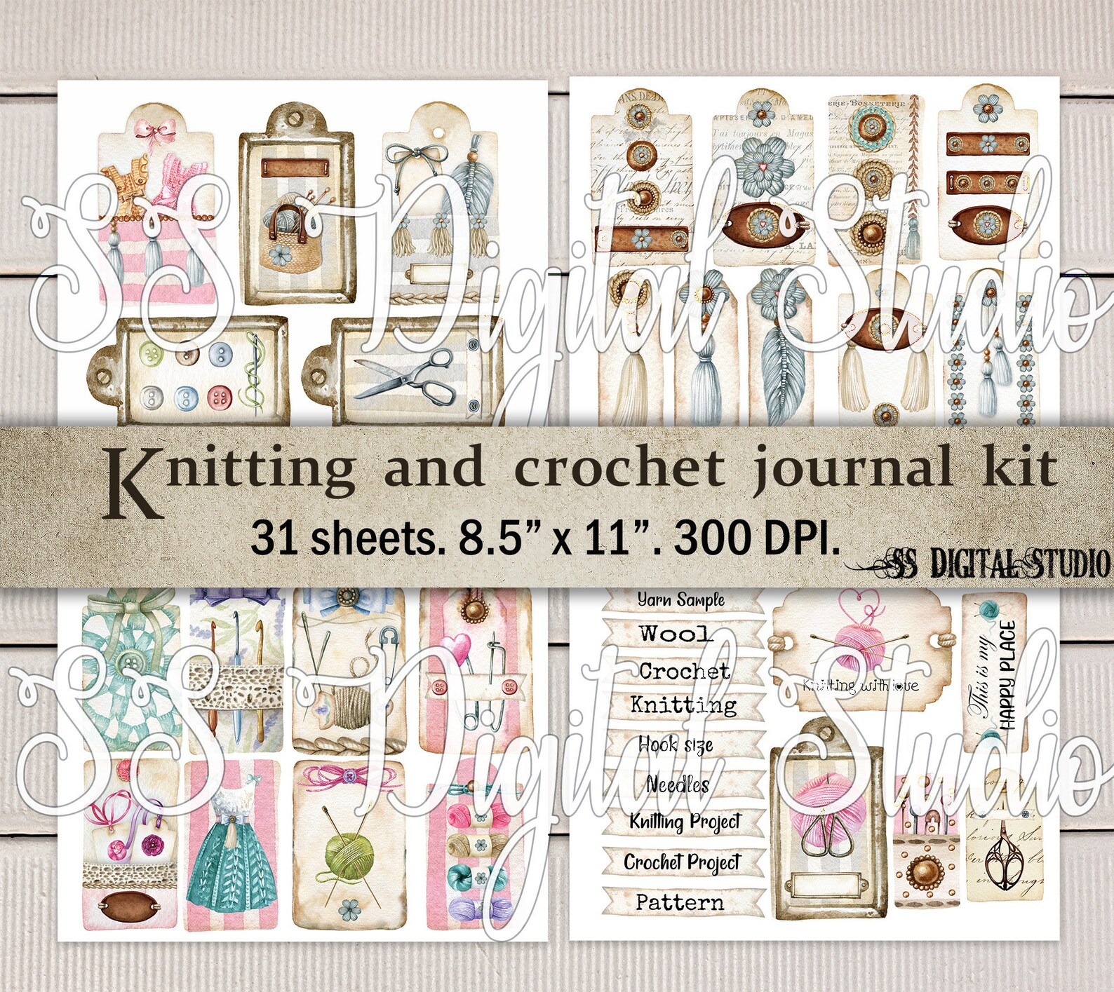 Knitting Crochet Journal Page Needle Work Journal Kit Etsy