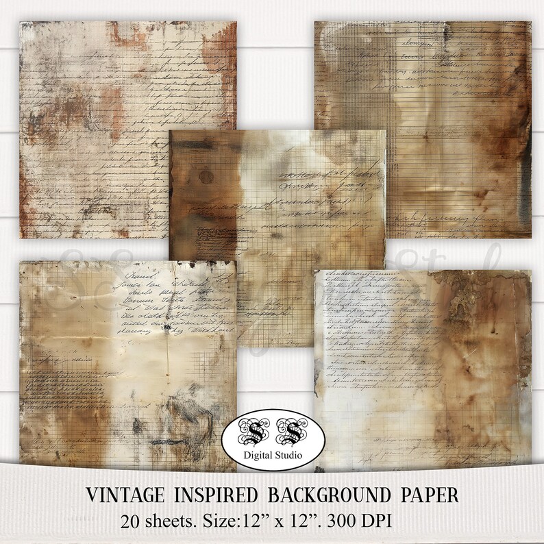 Earthy Tones Printable Texture - Rustic Handwritten Text, Document ...