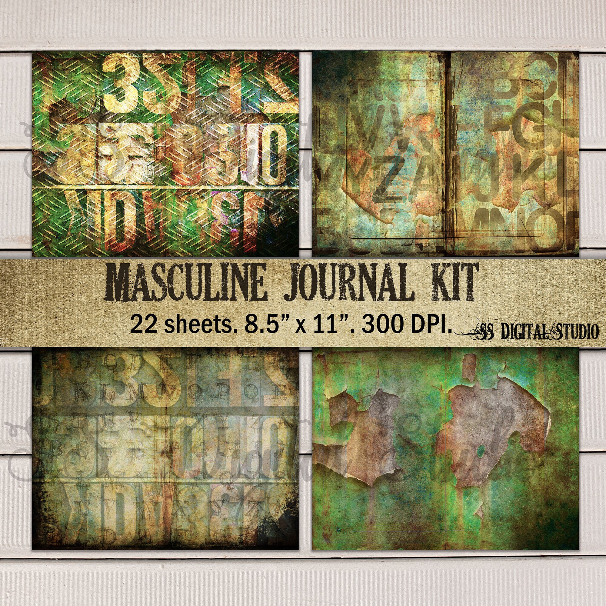 Masculine Journal Kit Gentleman Printable Paper Scrapbook - Etsy