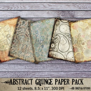 Floral, Abstract, journal cover, Grunge, paper, steampunk, Vintage, digital, background,card making, scrapbook, download, Commercial use.