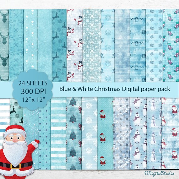 Christmas Digital Paper Pack Card Making Back Ground Etsy UK