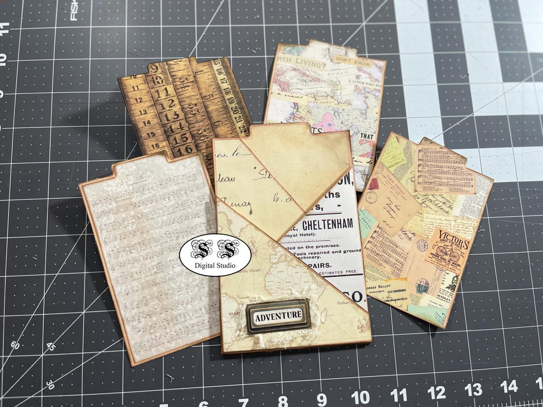 Vintage Junk Journal Kit: Pocket Tag Ephemera (digital Download) - Etsy