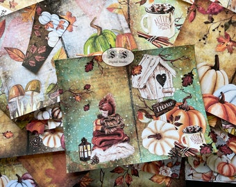 Herbst Junk Journal Kit: Vintage Herbst Ephemera (Digitaler Download)