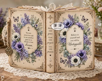 Shabby Chic Junk Journal Kit | Vintage Floral Ephemera (Instant Download)