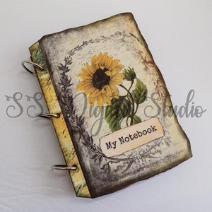 Sunflower Journal Traveler Notebook Junk Journal DIY - Etsy