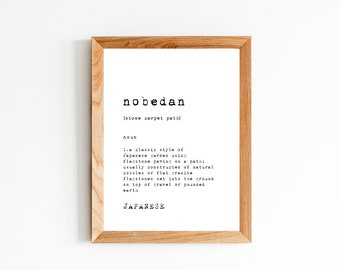 Definition 8x10 Zen Wall Art/Word Definition/Print Definition/BotanicalWallArt/JapaneseWord/BlackAndWhite/HomeDecor/Minimal print-Nobedan