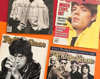 The Rolling Stones, Rolling Stone Magazine Bundle, The Rolling Stones Memorabilia, Home Decor, Vintage Collectable, Rolling Stone Magazine