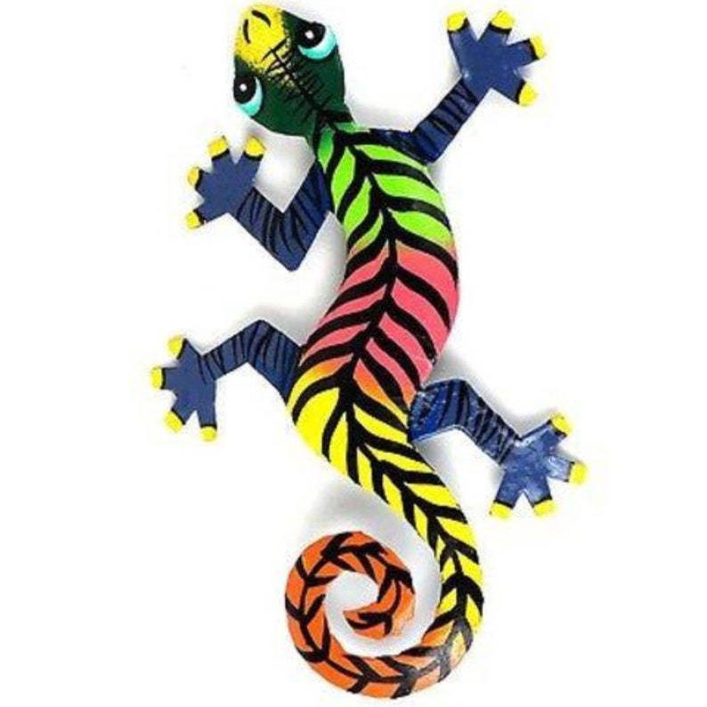 Colorful Gecko Haitian Metal Garden Art Big and Small With Etsy