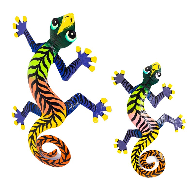 Colorful Gecko Haitian Metal Garden Art Big and Small With Etsy
