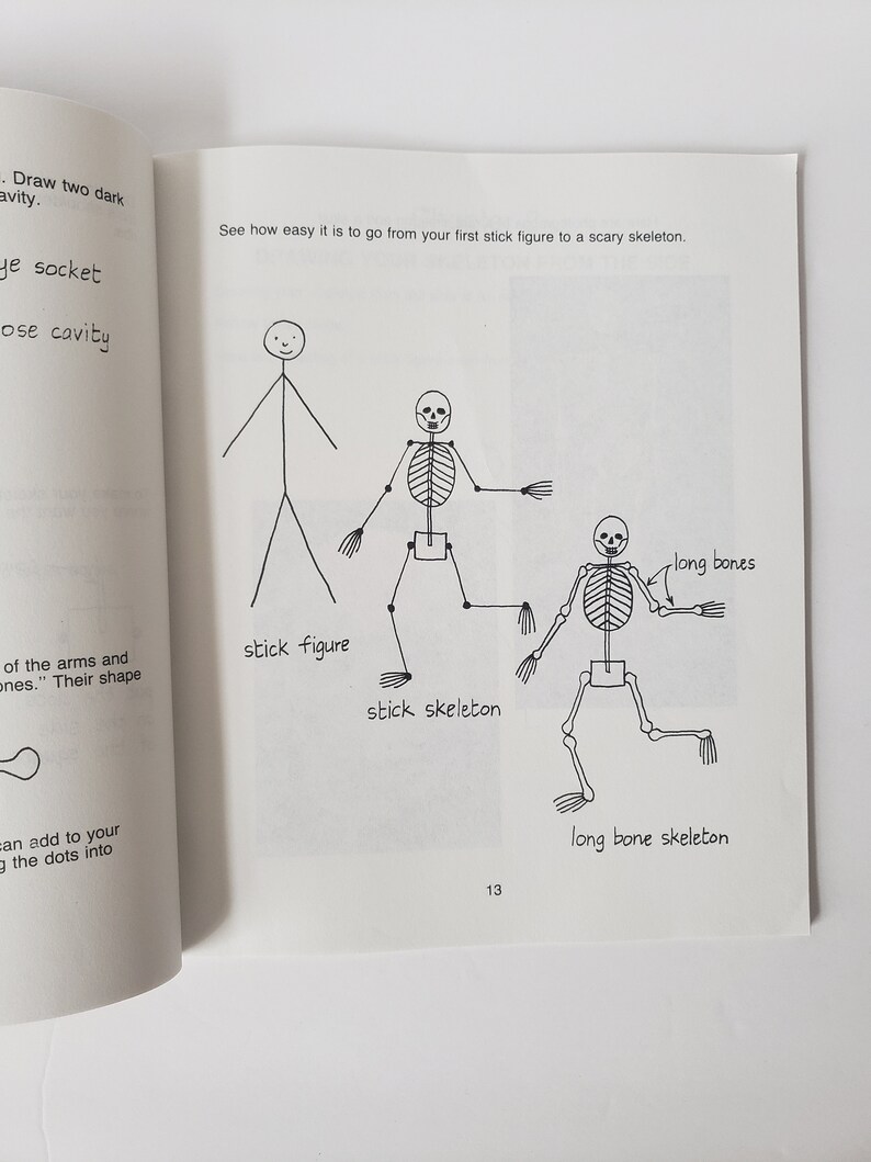 Rattle Your Bones Skeleton Drawing Fun softcover book by Etsy