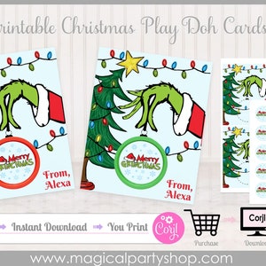 Playdoh Gastgeschenke Weihnachtskarten | Klasse Weihnachtsfeier | Klasse Party | Play-Doh Weihnachtsgeschenk| Sofort Download | Gastgeschenk