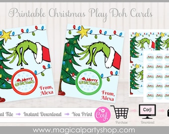 Christmas Playdoh Favors Christmas Cards | Class Christmas Party | Class Party | Play-Doh Christmas Gift| Instant Download | Party Favor