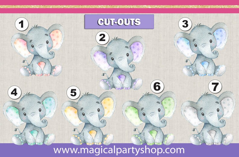 Elephant Baby Shower Centerpiece | Elephant Party Decor | Elephant Cu…