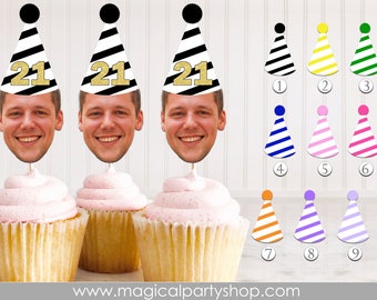 Cupcake Toppers Baby Face | Cupcake Photo Birthday Decor | Cupcake Kids Birthday | First Birthday | Any Photo and Age Cupcake Toppers
