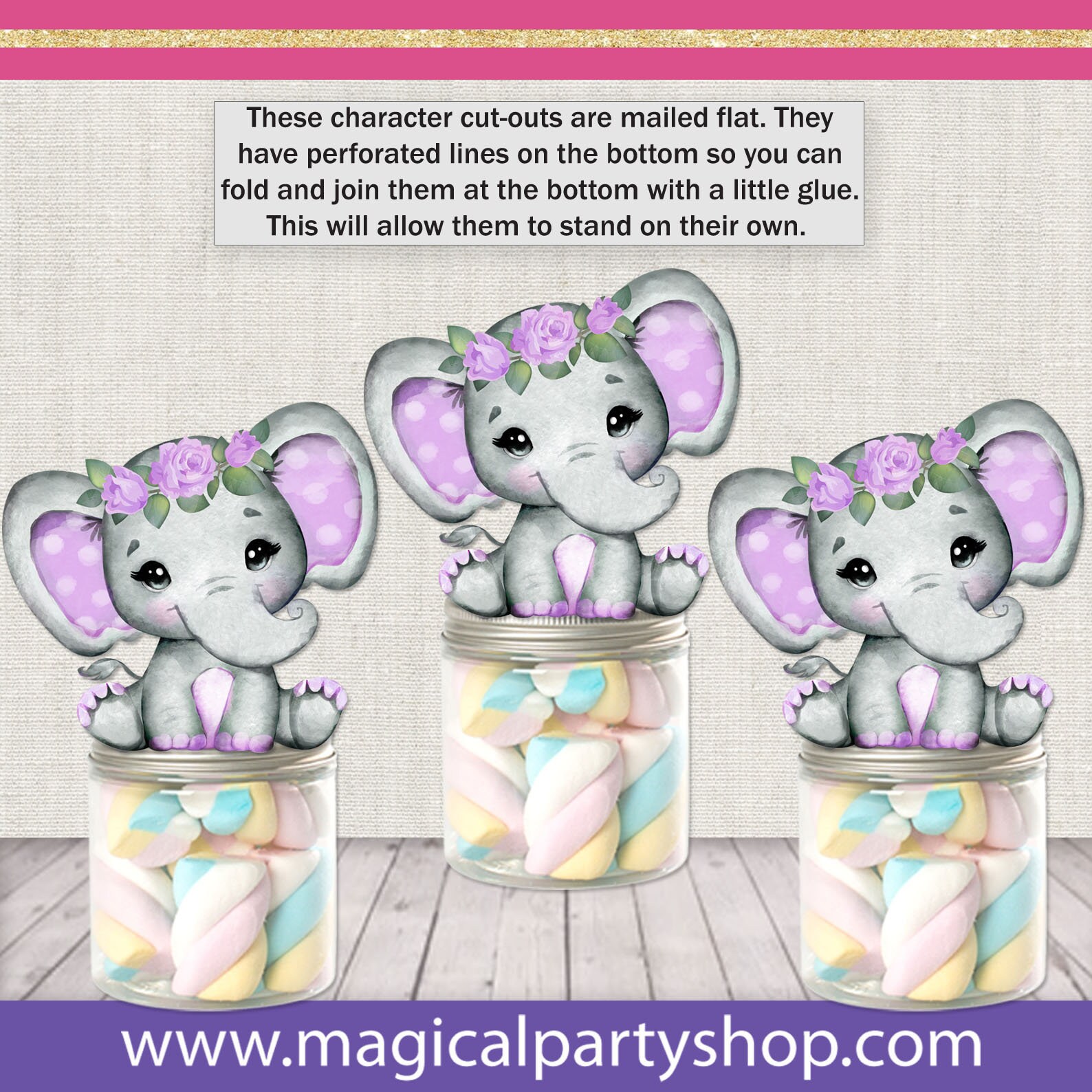 Elephant Baby Shower Party Favors Purple Elephants Baby Etsy