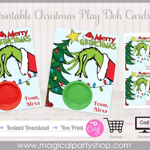 Weihnachten Playdoh Bevorzugungen Weihnachtskarten | Klasse Weihnachtsfeier | Klasse Party | Play-Doh Weihnachtsgeschenk| Sofortdownload | Gastgeschenk