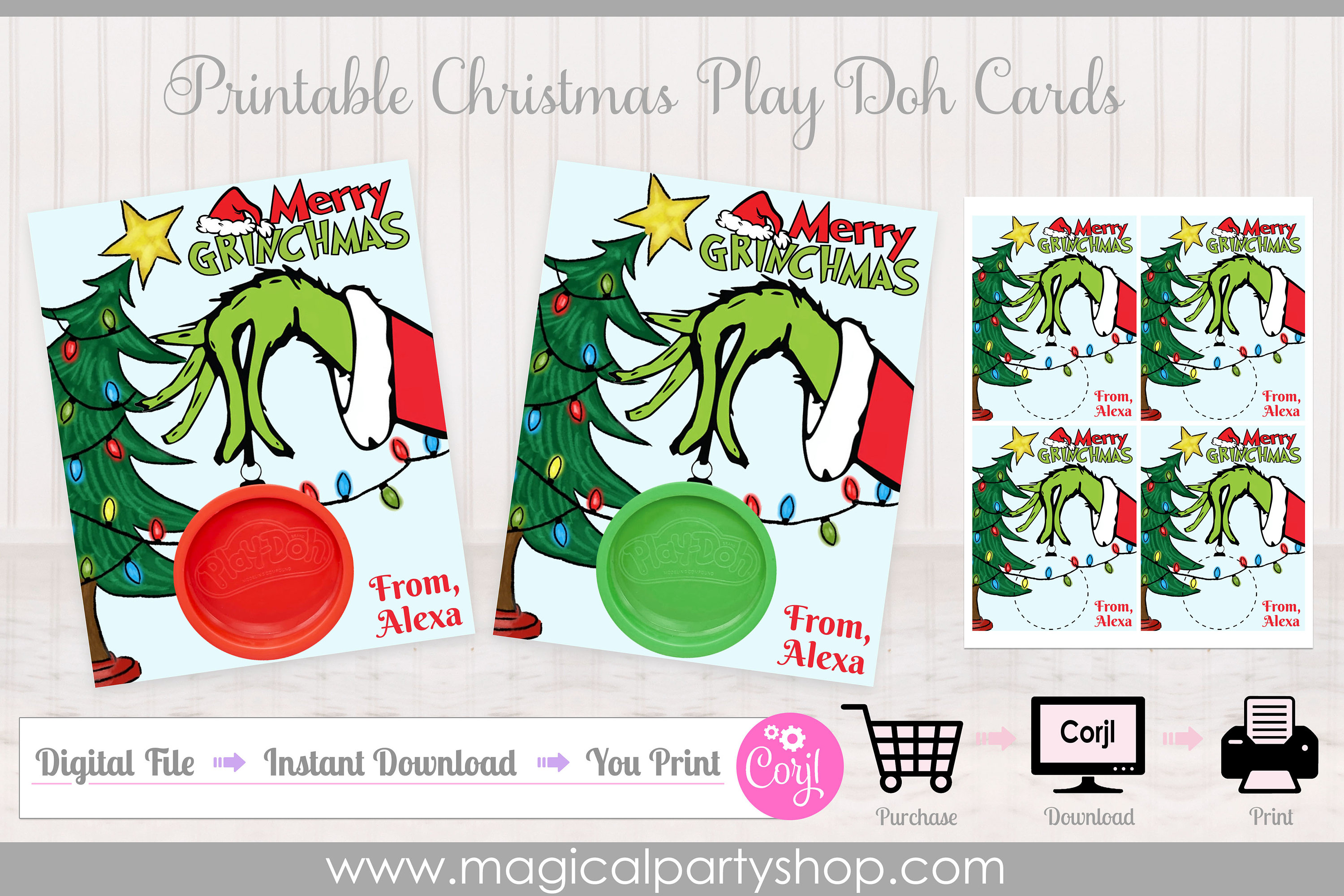 Christmas Grinch Hand Playdoh Gift Tags IDGRINCHPLAYDOH0520 – Bailey Bunch  Designs