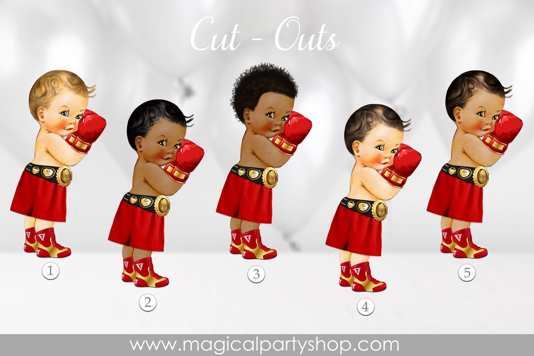 Red and Gold Boxing Prince African American Red Boxing Birthday Cupcake ...