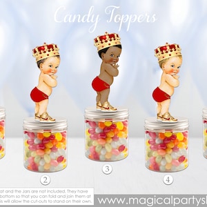 Baby Shower Party Favors | Red and Gold Prince| Vintage Baby Boy African American