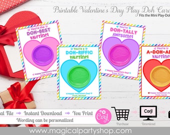 Play-Doh Valentines Gift Card | Printable Class Valentine Day Gifts | Playdoh Gift | Valentines Class Party Gift | Valentines Party Favor