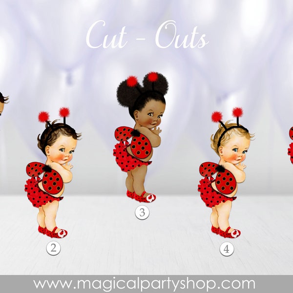 Baby Shower Centerpiece Princess Ladybug | Vintage Baby Girl African American | Ladybug First Birthday | Ladybug Party | Ladybug Baby Shower