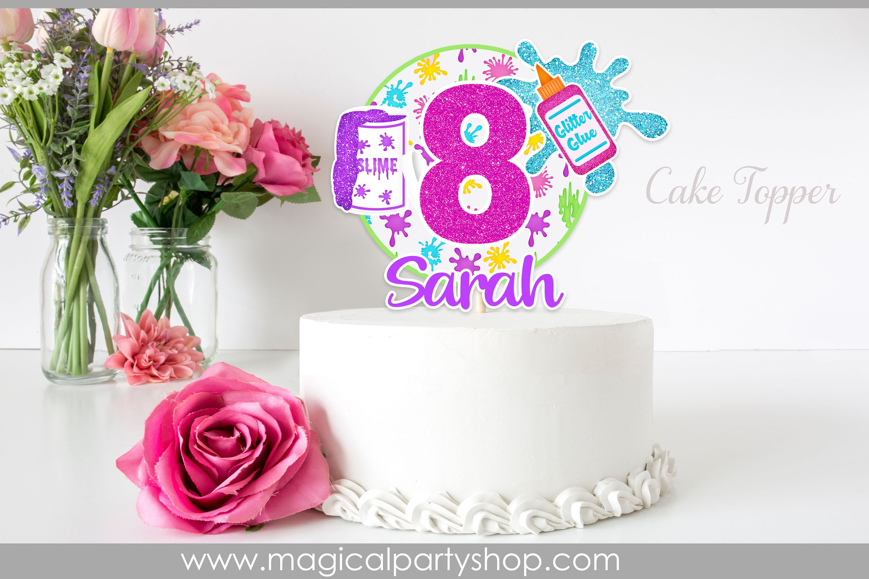 Splash Art Cake Topper-Art Themed Party, Artist Birthday Party, Slime Themed Party, Baby Shower Party Decorations--SugarGera