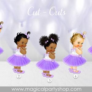 Baby Shower Centerpiece Princess Purple Skirt  | Vintage Baby Girl African American