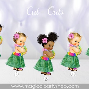 Baby Shower Centerpiece Princess Luau Grass Skirt | Vintage Baby Girl African American