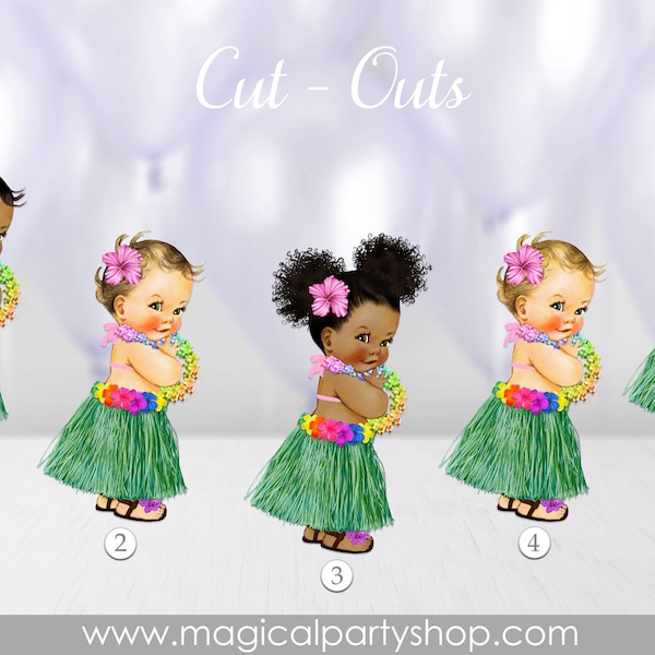 Baby Shower Centerpiece Princess Luau Grass Skirt | Vintage Baby Girl African American