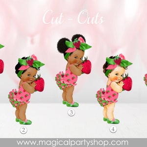 Berry Sweet Strawberry - Fruit Themed Birthday Party or Baby Shower  Centerpiece Sticks - Table Toppers - Set of 15