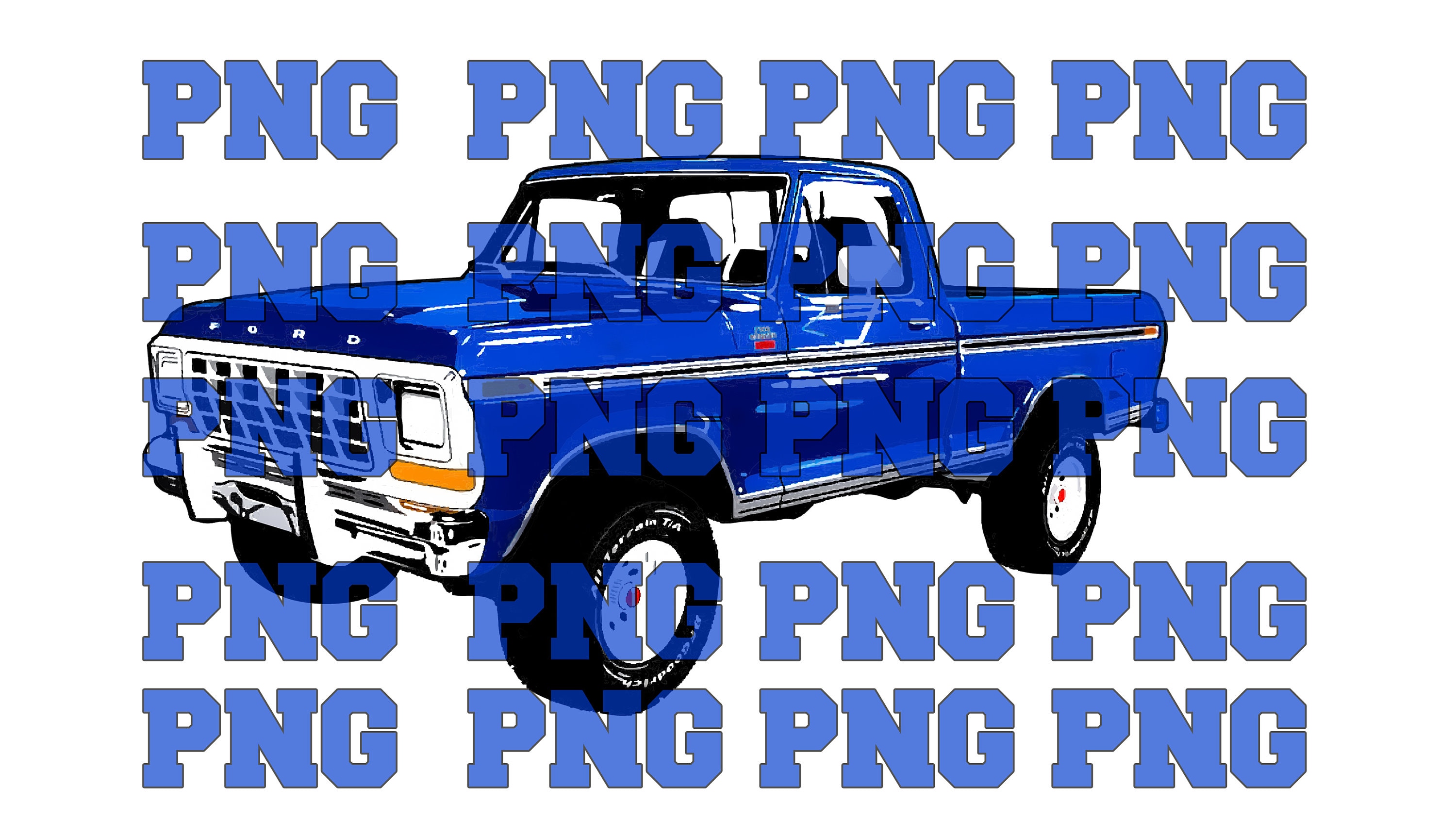 Old Ford Blue Truck Etsy