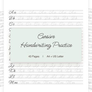 Cursive Handwriting Practice Sheets | Writing Tracing Workbook | Word and Sentence Writing Practice | Printable PDF | Font MS