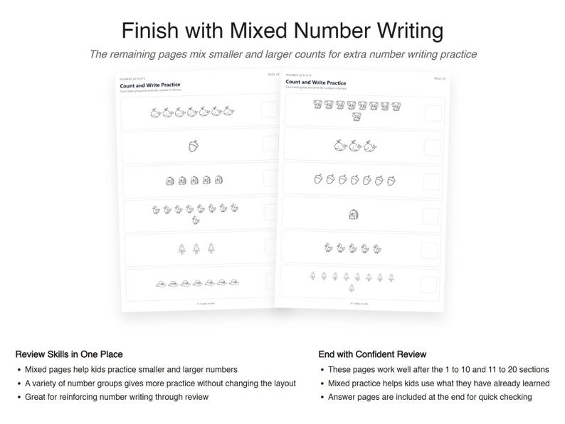 Count and Write Worksheets | Preschool & Kindergarten Math | Kids ...