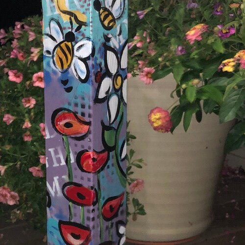 Outdoor Art Light / Whimsey Garden Pole Decoration /totem Etsy
