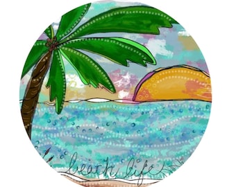 Beach Life . Sticker / inspirationa/ glitter / ocean art/ beach art